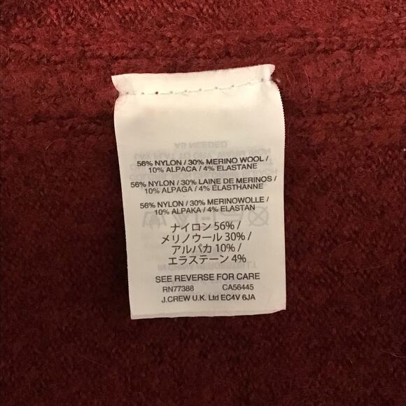 J. Crew Brick Red Burgundy Alpaca Wool Turtleneck High Low Pullover Sweater XXS - Picture 10 of 11